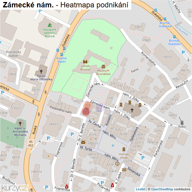 Mapa Zámecké nám. - Firmy v ulici.