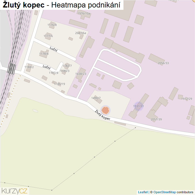 Mapa Žlutý kopec - Firmy v ulici.