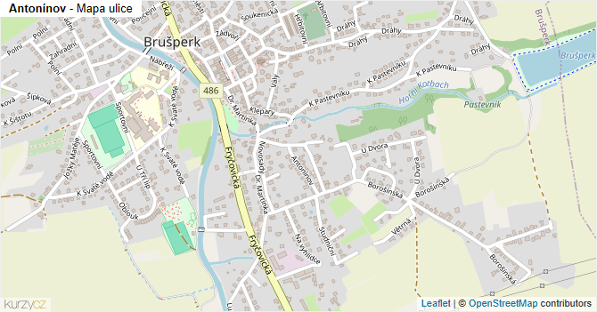 Antonínov - mapa ulice