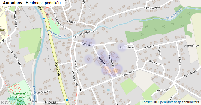 Antonínov - mapa podnikání