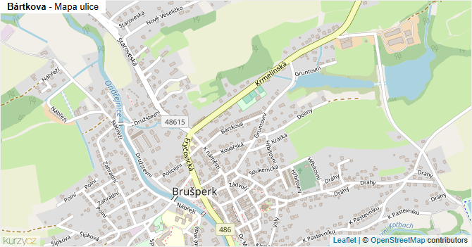 Bártkova - mapa ulice