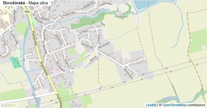 Borošínská - mapa ulice