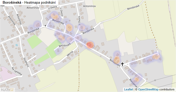 Borošínská - mapa podnikání