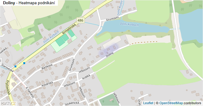 Doliny - mapa podnikání