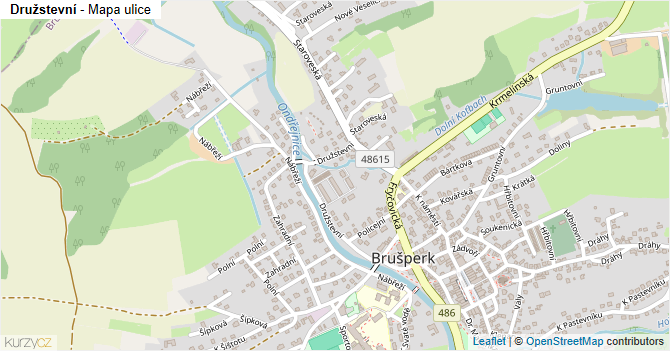 Družstevní - mapa ulice