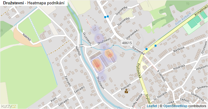 Družstevní - mapa podnikání