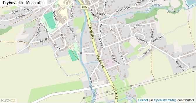 Fryčovická - mapa ulice