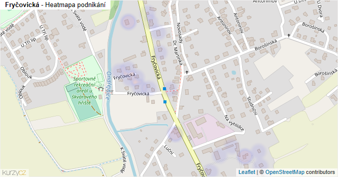 Fryčovická - mapa podnikání