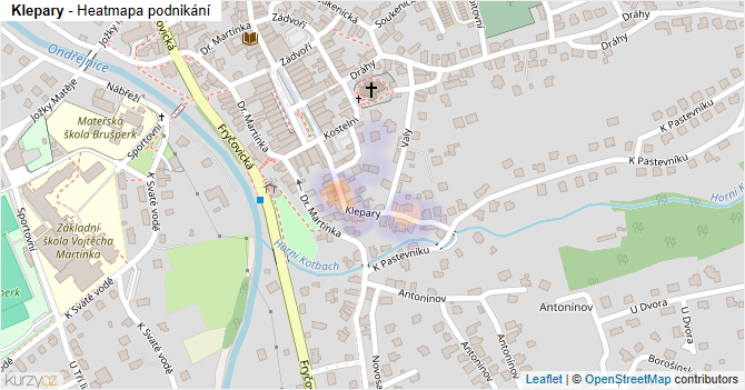 Klepary - mapa podnikání