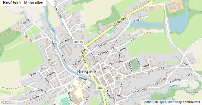 Kovářská - mapa ulice