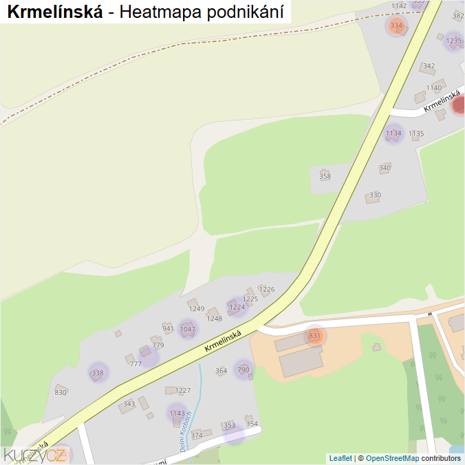 Mapa Krmelínská - Firmy v ulici.