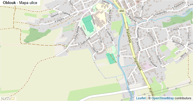 Oblouk - mapa ulice