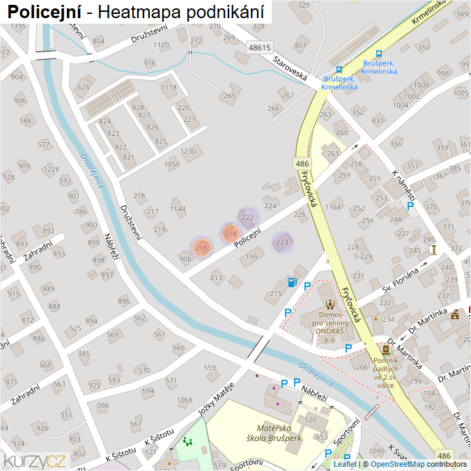 Mapa Policejní - Firmy v ulici.