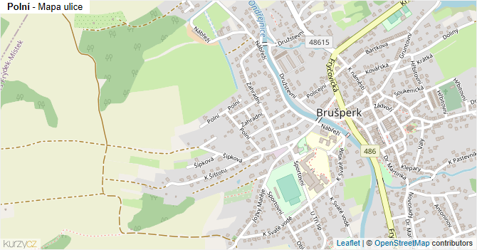 Polní - mapa ulice