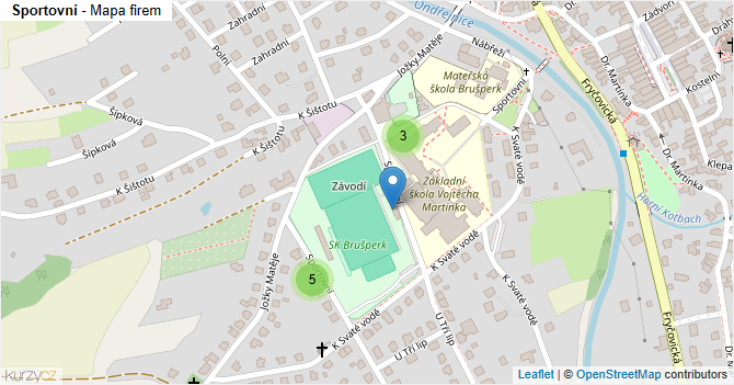 Sportovní - mapa firem
