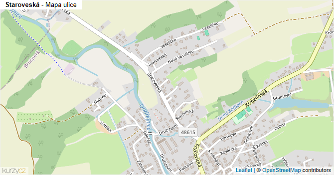 Staroveská - mapa ulice