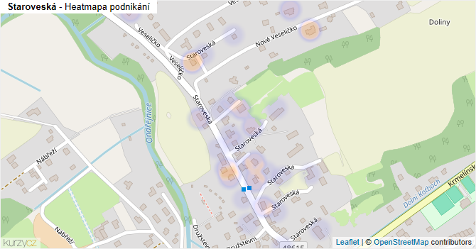 Staroveská - mapa podnikání