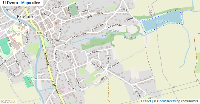 U Dvora - mapa ulice