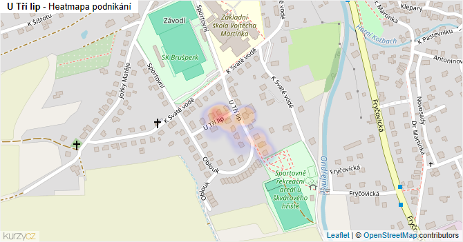 U Tří lip - mapa podnikání