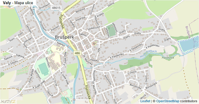 Valy - mapa ulice