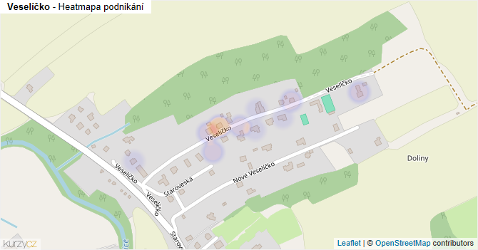 Veselíčko - mapa podnikání