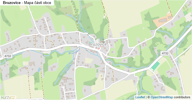 Bruzovice - mapa části obce