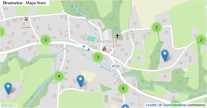Bruzovice - mapa firem