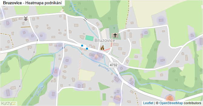 Bruzovice - mapa podnikání