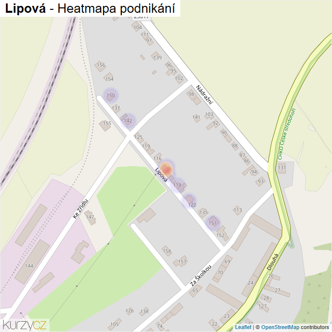 Mapa Lipová - Firmy v ulici.