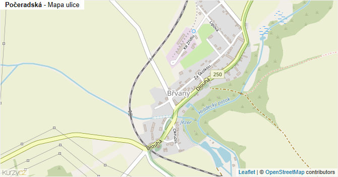 Počeradská - mapa ulice