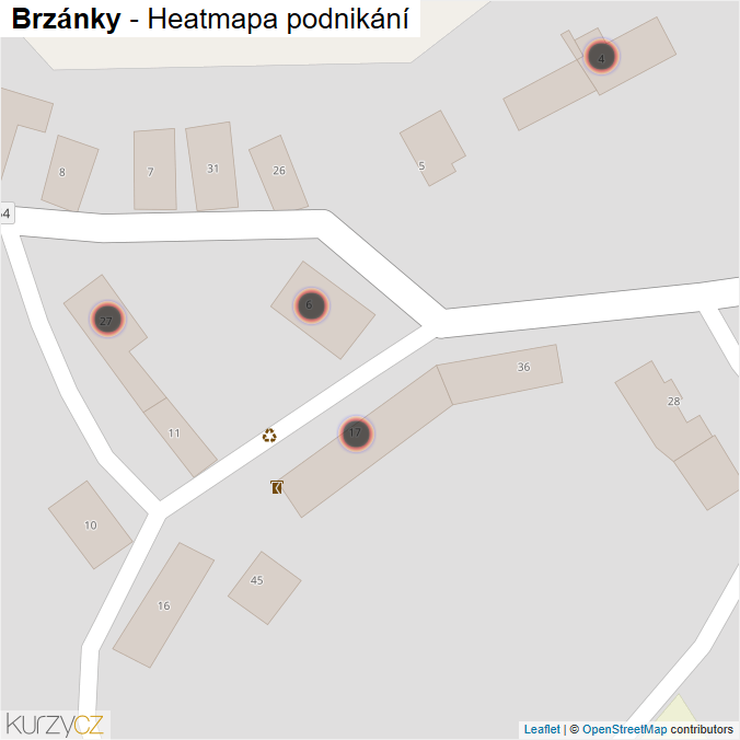 Mapa Brzánky - Firmy v obci.