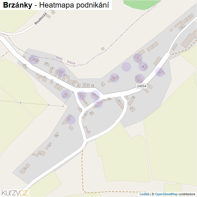 Mapa Brzánky - Firmy v části obce.