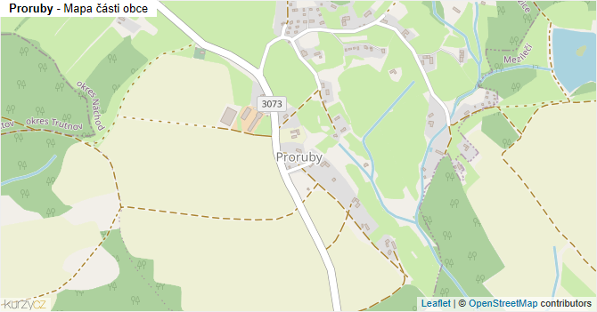 Proruby - mapa části obce
