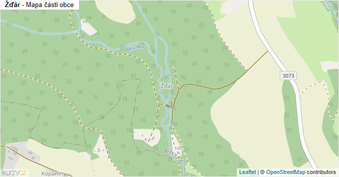 Žďár - mapa části obce