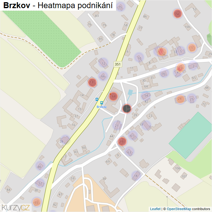Mapa Brzkov - Firmy v části obce.