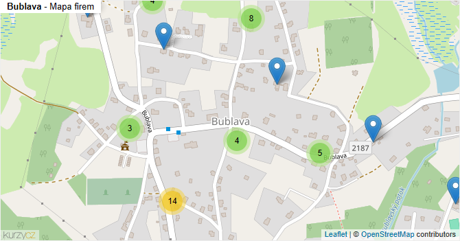 Bublava - mapa firem