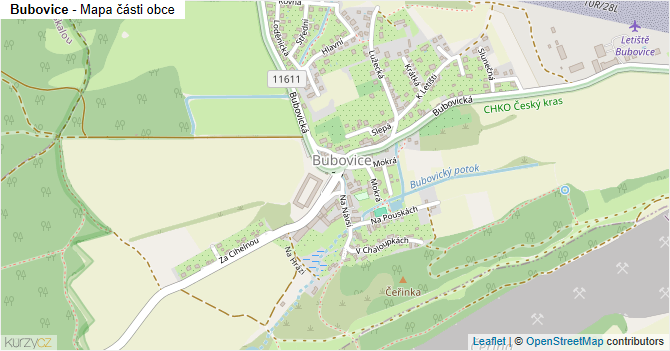 Bubovice - mapa části obce