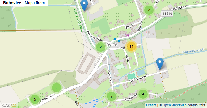 Bubovice - mapa firem