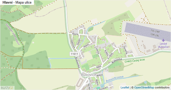 Hlavní - mapa ulice