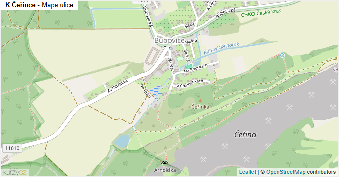 K Čeřince - mapa ulice