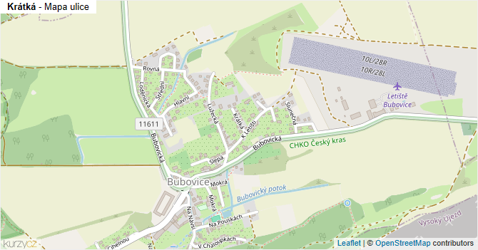 Krátká - mapa ulice
