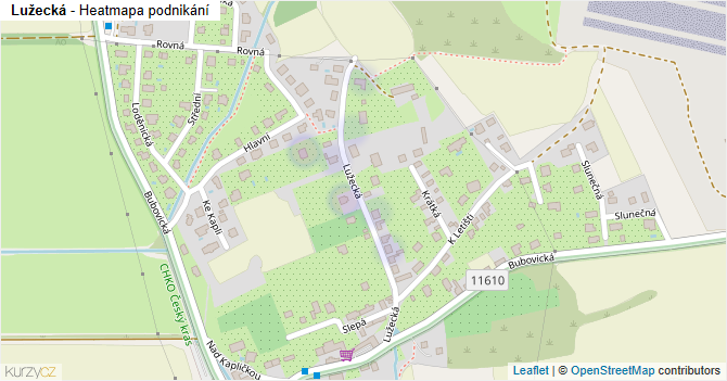Lužecká - mapa podnikání