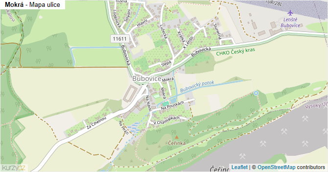 Mokrá - mapa ulice