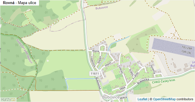 Rovná - mapa ulice