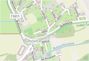 Slepá v obci Bubovice - mapa ulice