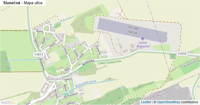 Slunečná - mapa ulice