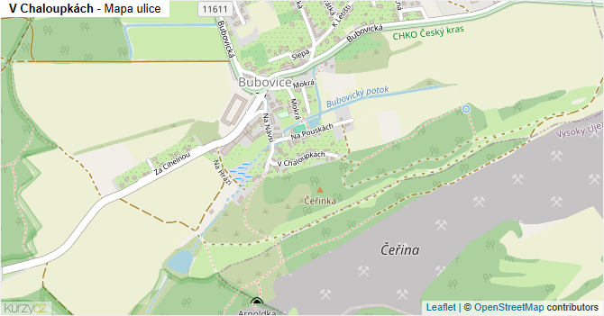 V Chaloupkách - mapa ulice