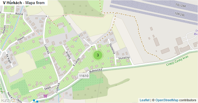 V Hůrkách - mapa firem