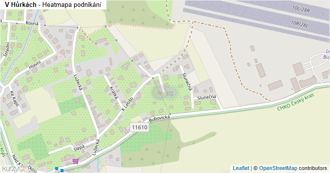 V Hůrkách - mapa podnikání