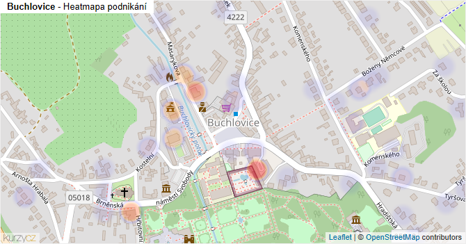 Buchlovice - mapa podnikání